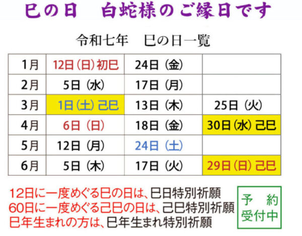 蛇窪神社　己巳の日